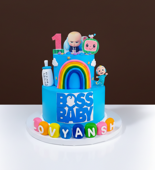 Boss Baby & Cocomelon Fusion Birthday Cake