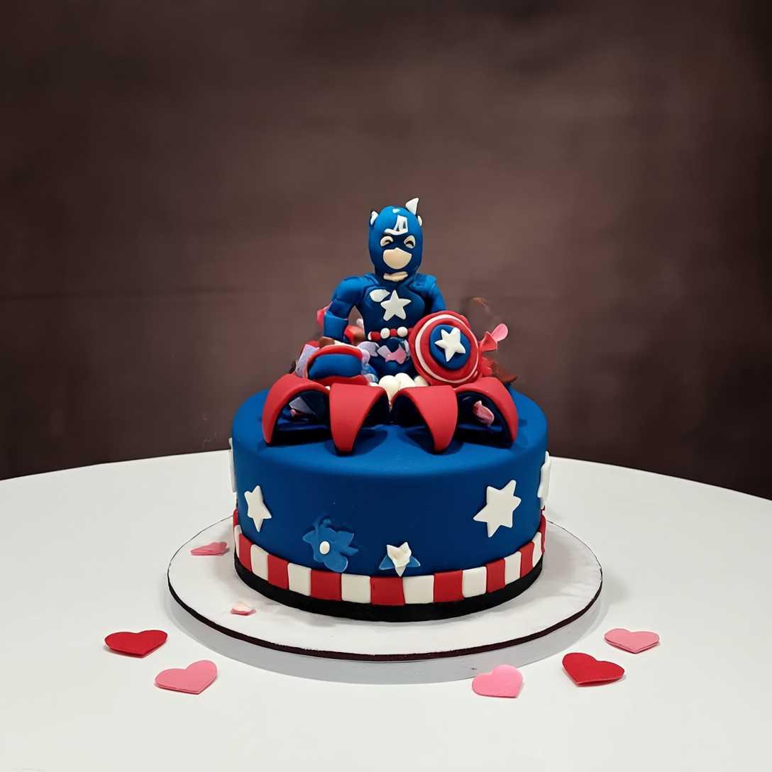 Captain America Fondant Cake