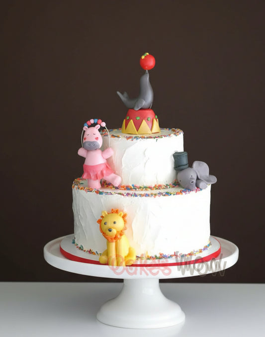 Circus Crew Pastel Two-Tier Cake