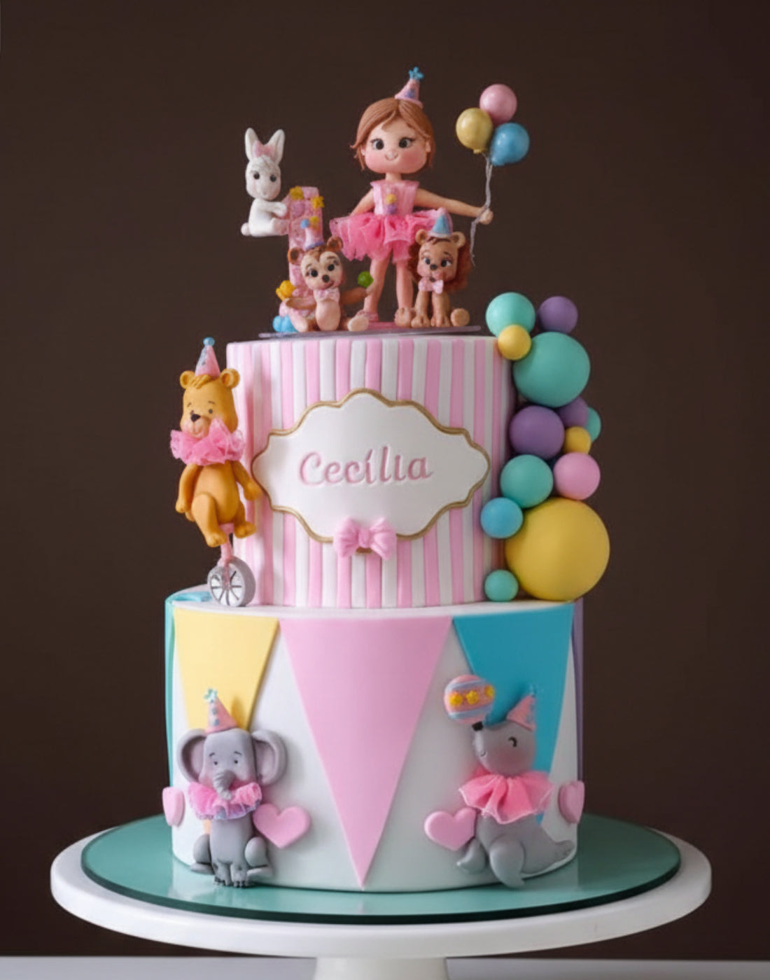 Gemini said Whimsical Pastel Circus Carnival Cake
