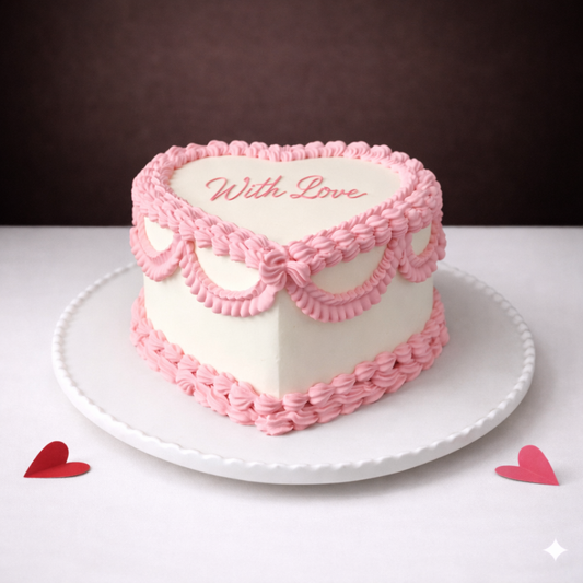 Pink Heart Love Cake