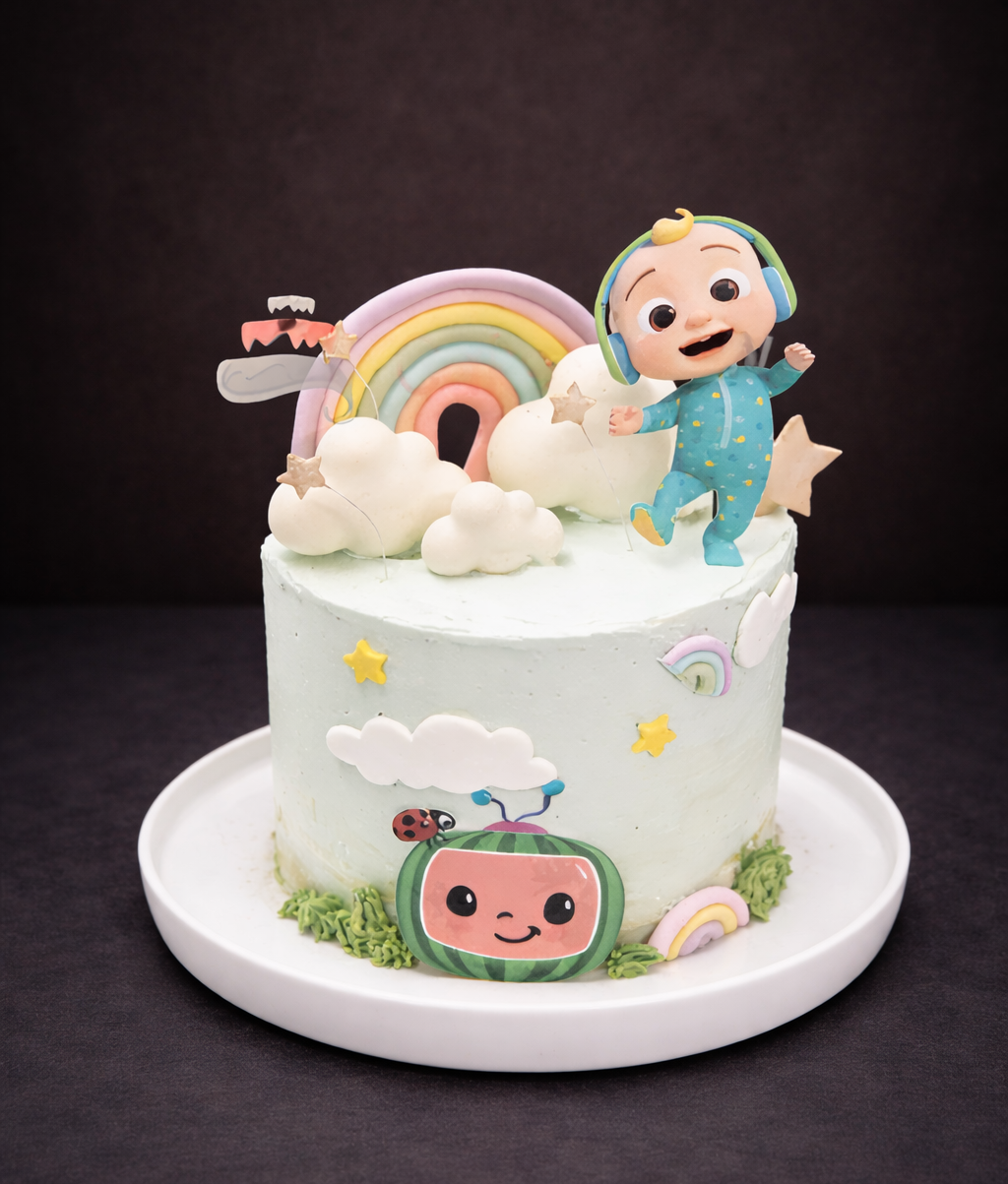 Cocomelon Pastel Rainbow_attach Birthday Cake