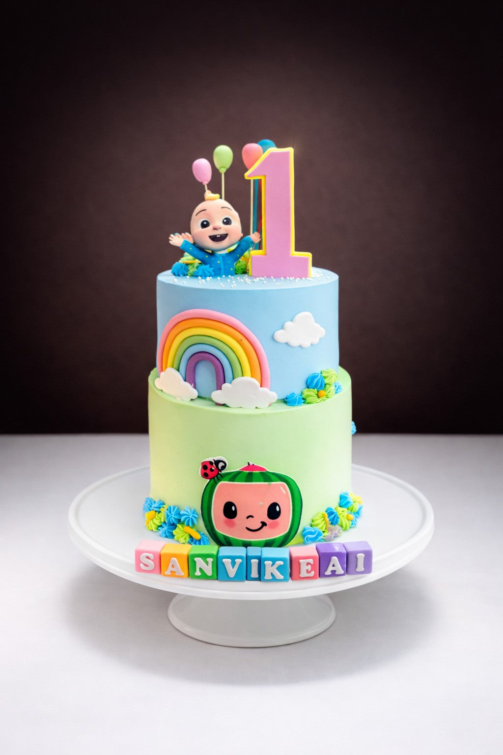 Cocomelon Rainbow Step Cake