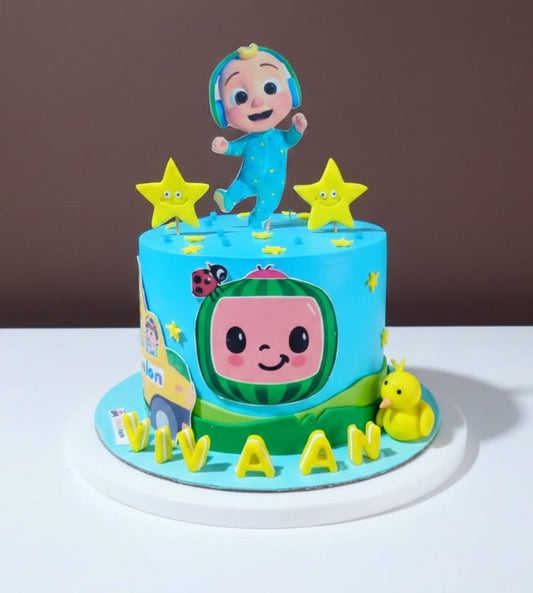 Cocomelon Blue Star Birthday Cake