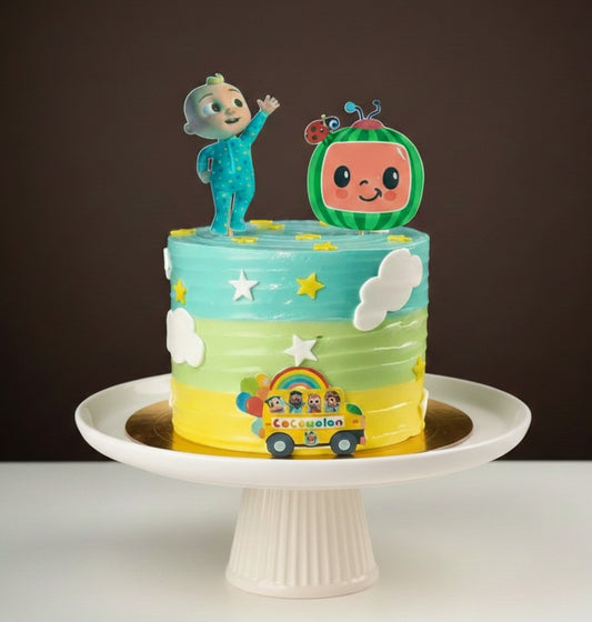 Cocomelon Pastel Rainbow Sky Cake