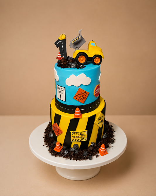 Luxury JCB Construction Zone Cake
