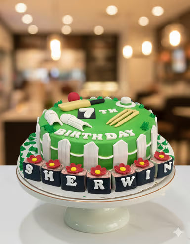 Cricket Themed Cake
