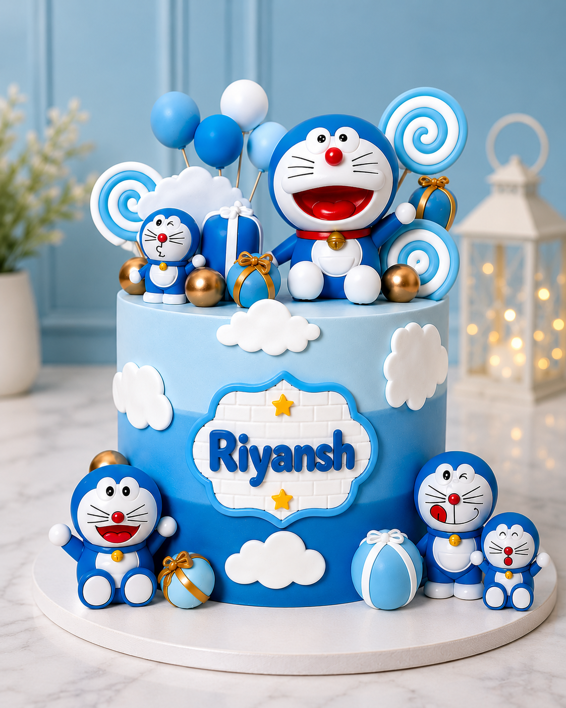 Doraemon Celebration Blue  Designer Cake