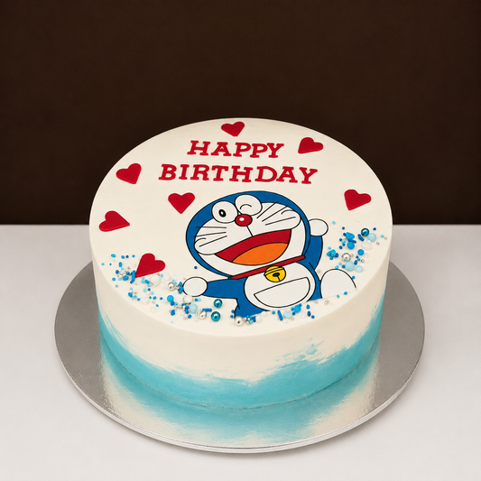 Doraemon Blue Birthday Cake