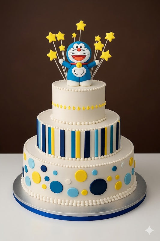 Doraemon Starry Three-Tier Designer Cake