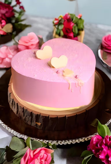 Pink Heart Shape Cake