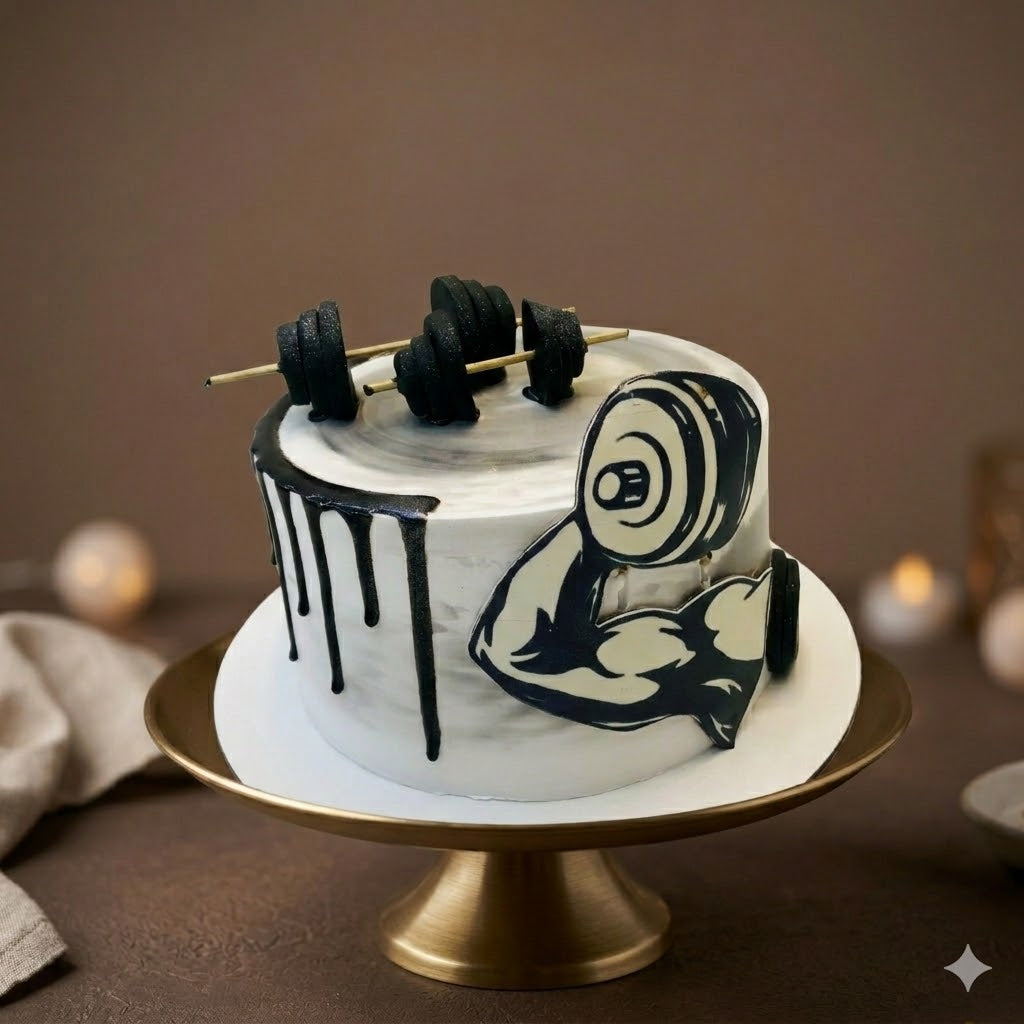 Bodybuilder Gym Theme Cake