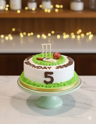 Classic Cricket Pitch Birthday Cake