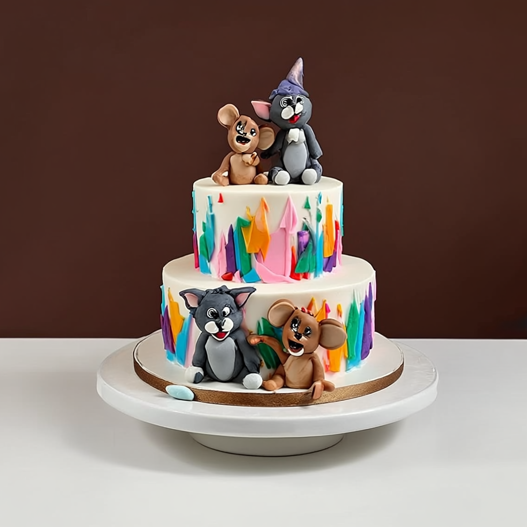 Tom and Jerry Artistic Birthday Cake
