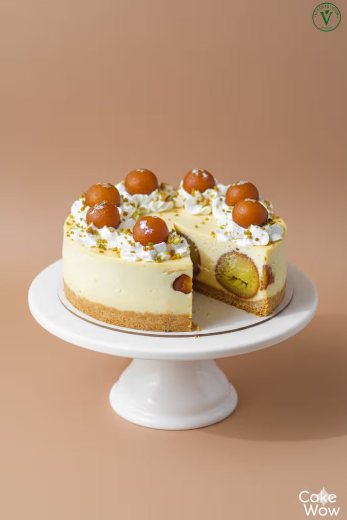 Stuffed Gulab Jamun cake