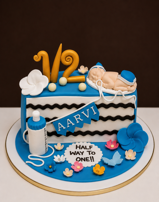 Half Way to One Baby Milestone Cake