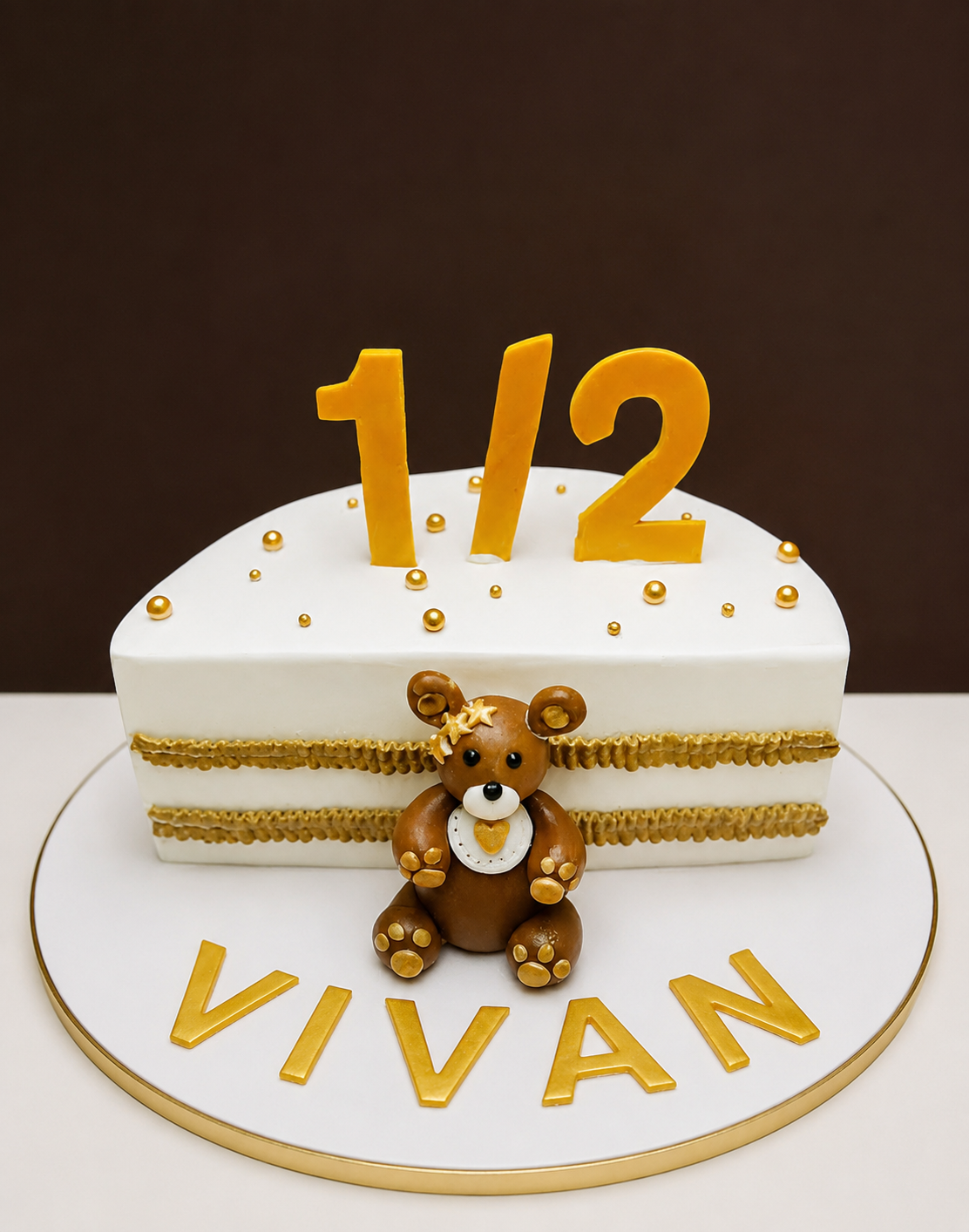 Half Birthday Teddy Bear Cake