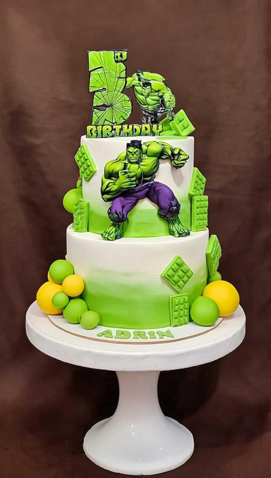 Hulk Two-Tier Superhero Cake