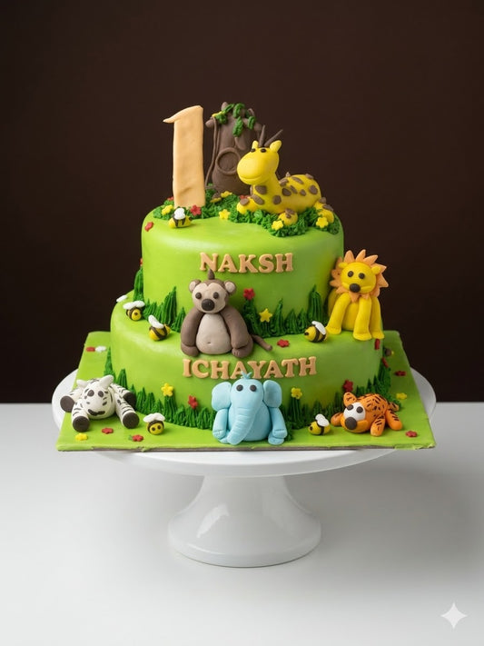 Classic Jungle Fondant Safari Cake