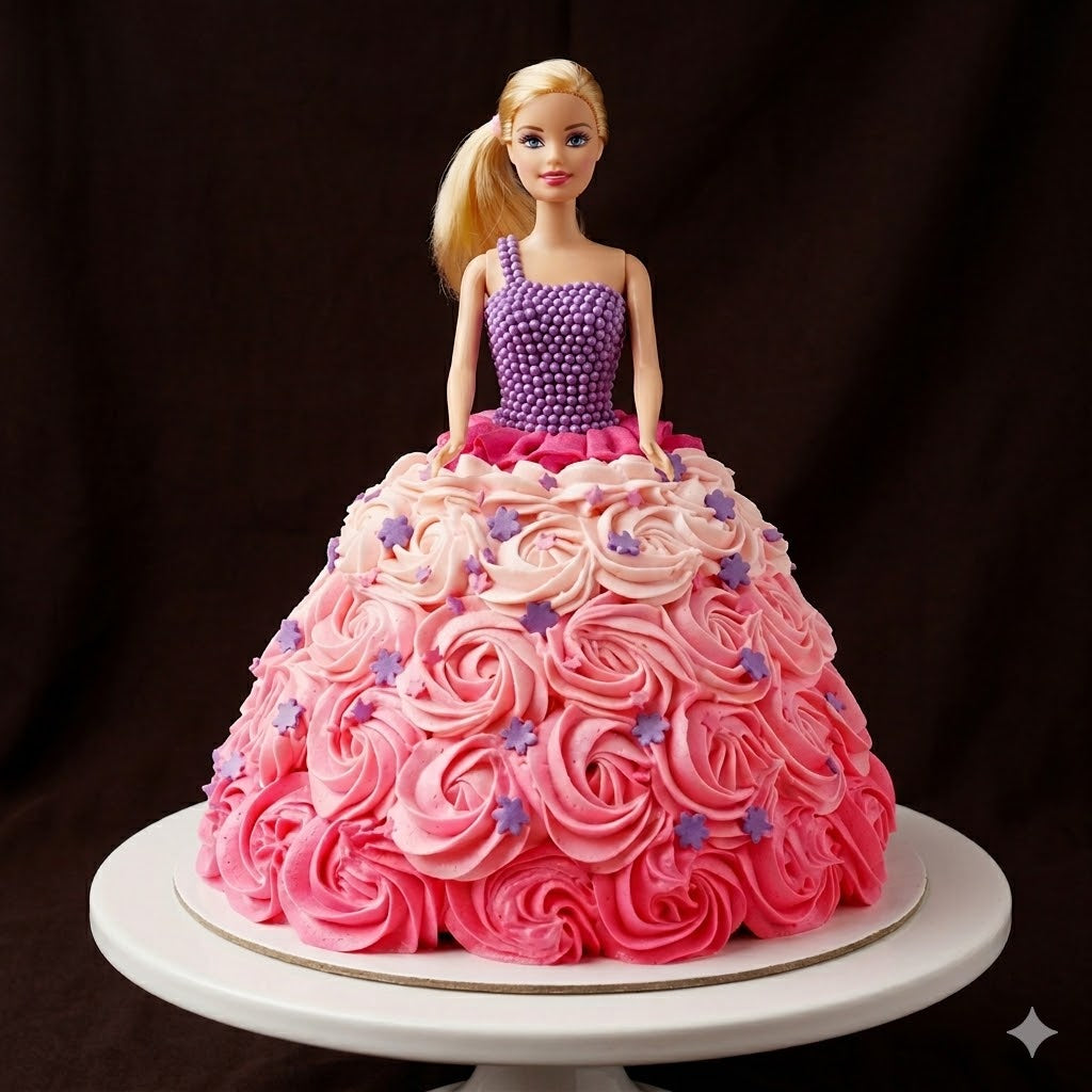Barbie Star Rosette Cake