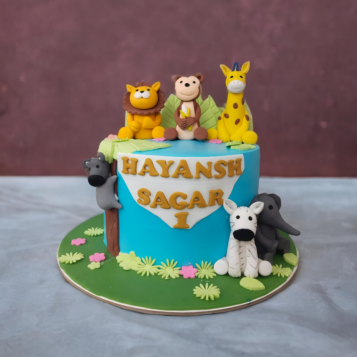 Golden Safari Kingdom Jungle Cake