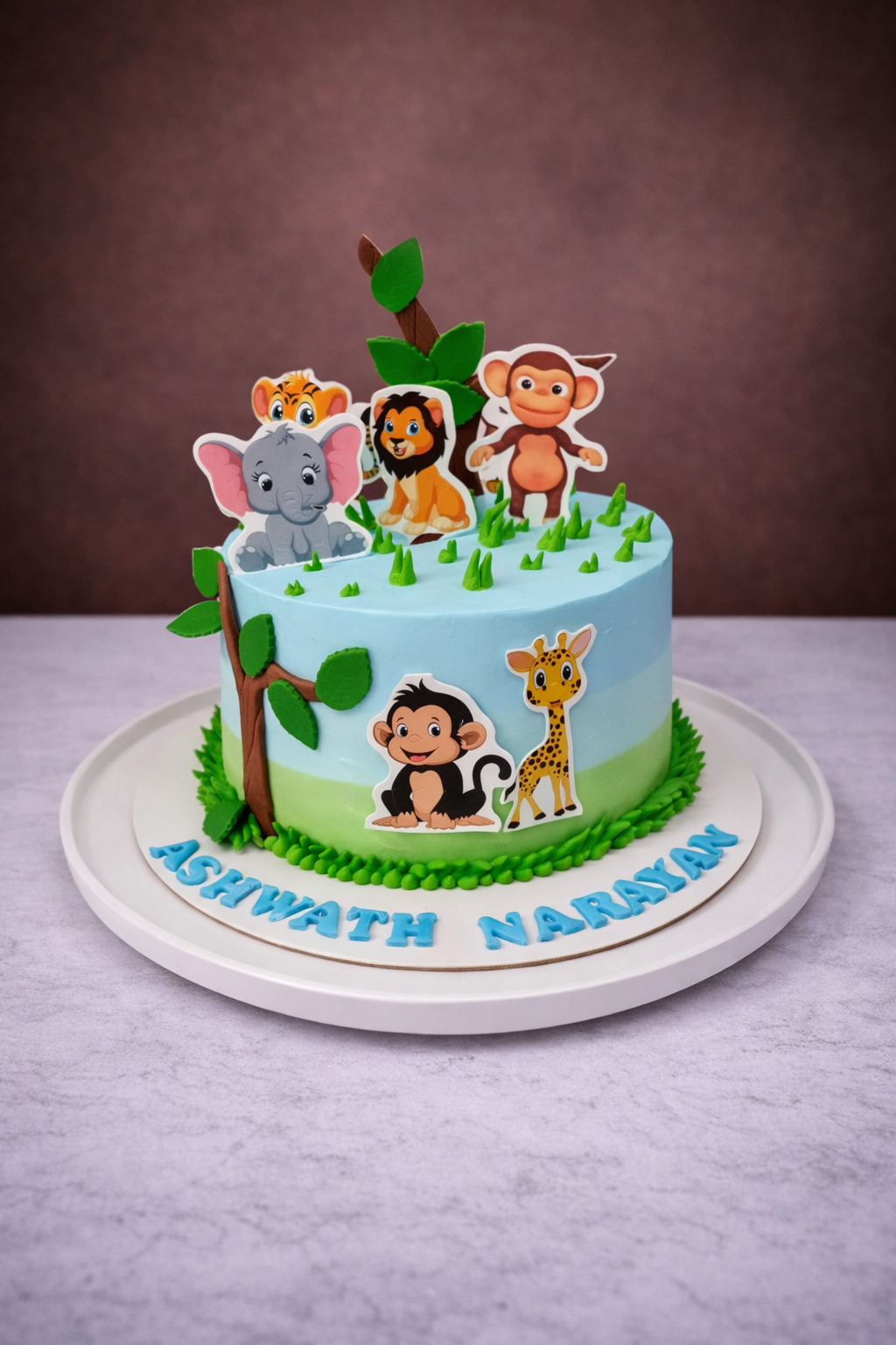 Safari Cartoon Jungle Cutout Cake