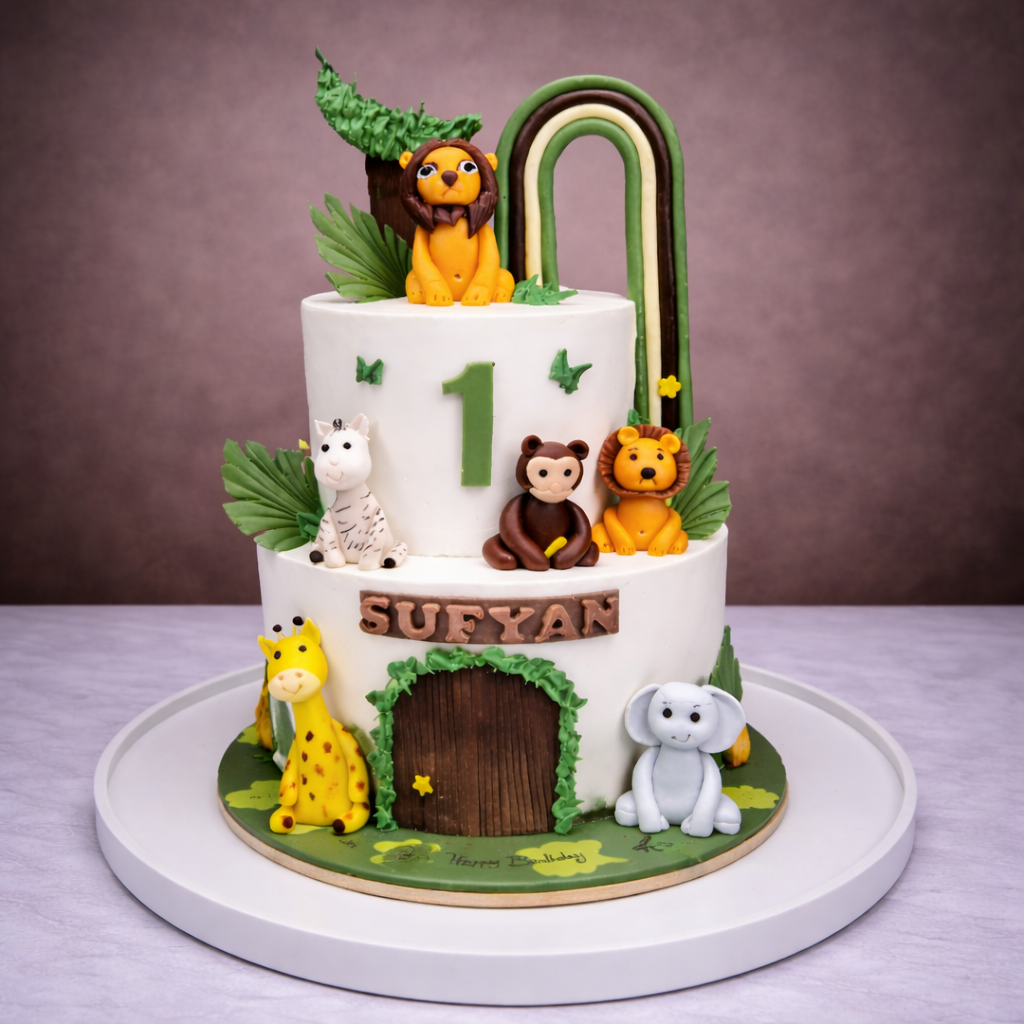 Jungle Adventure Rainbow Cake