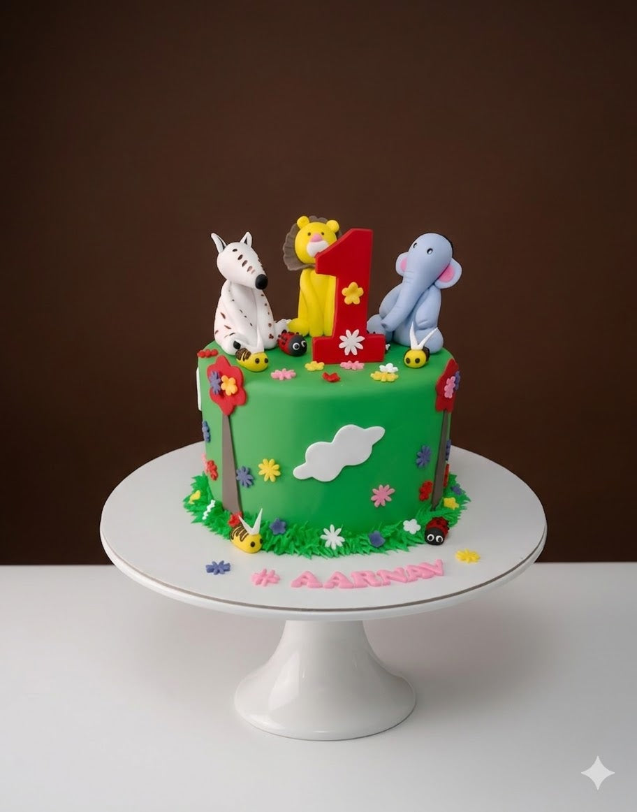 Jungle Animal Theme Cake