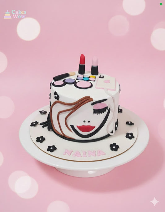 Glam Makeup Theme Cake