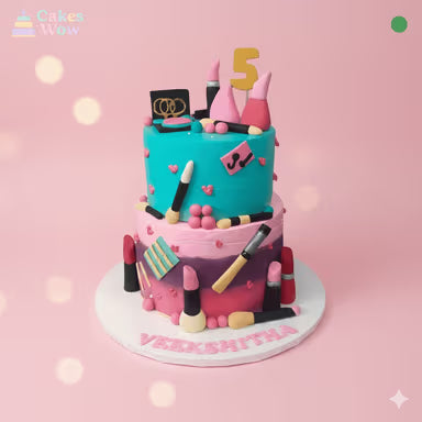 Glamorous Makeup Artist Step Cake