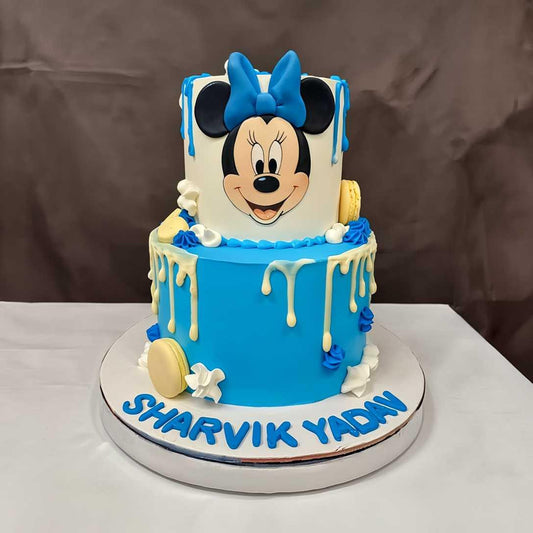Minnie’s Blue Bow Tiered Cake