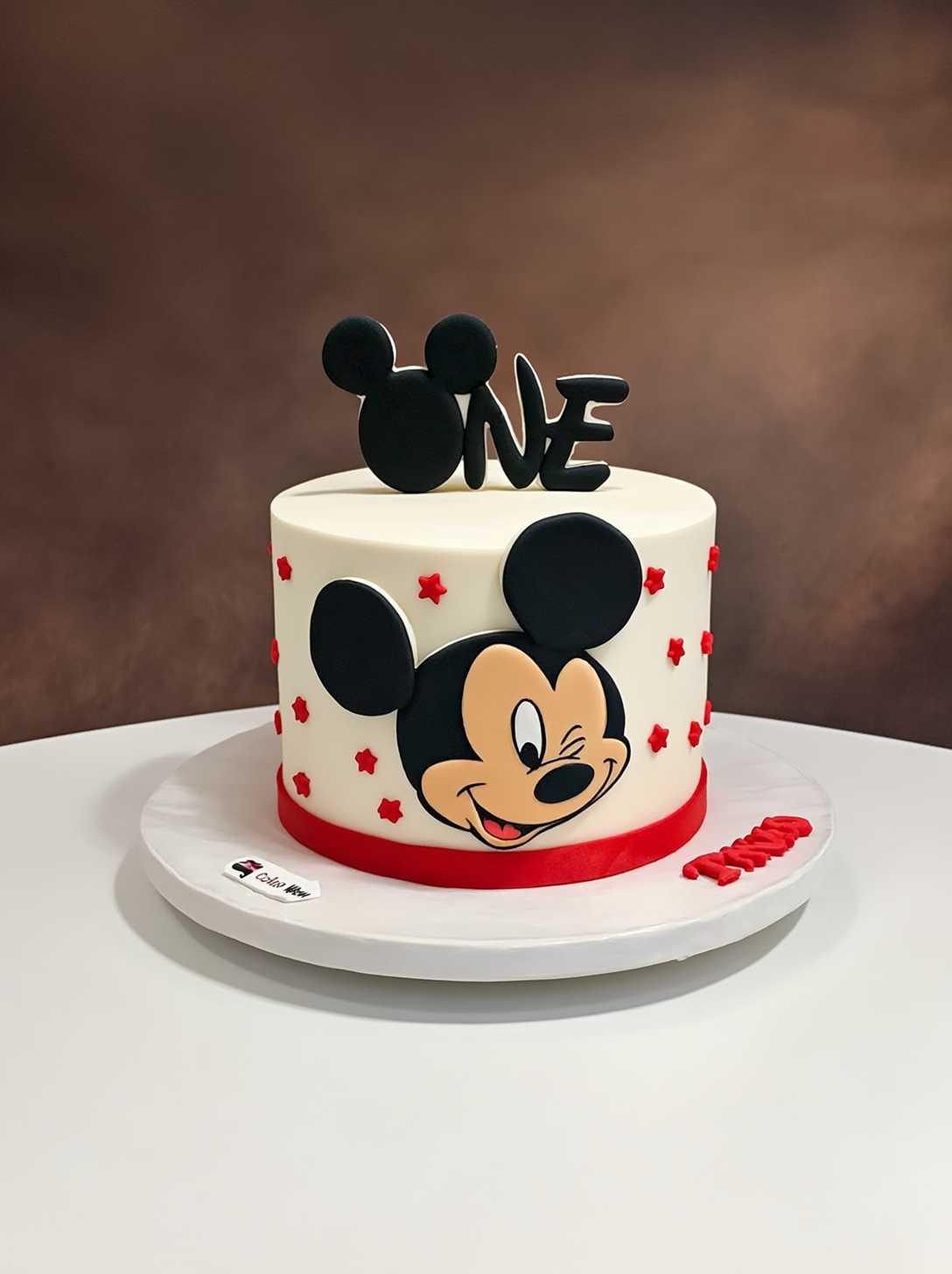 Mickey Mouse Winking  Birthday Cake