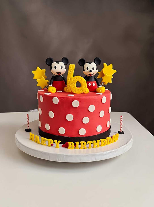 Mickey Mouse Polka Dot Birthday Cake