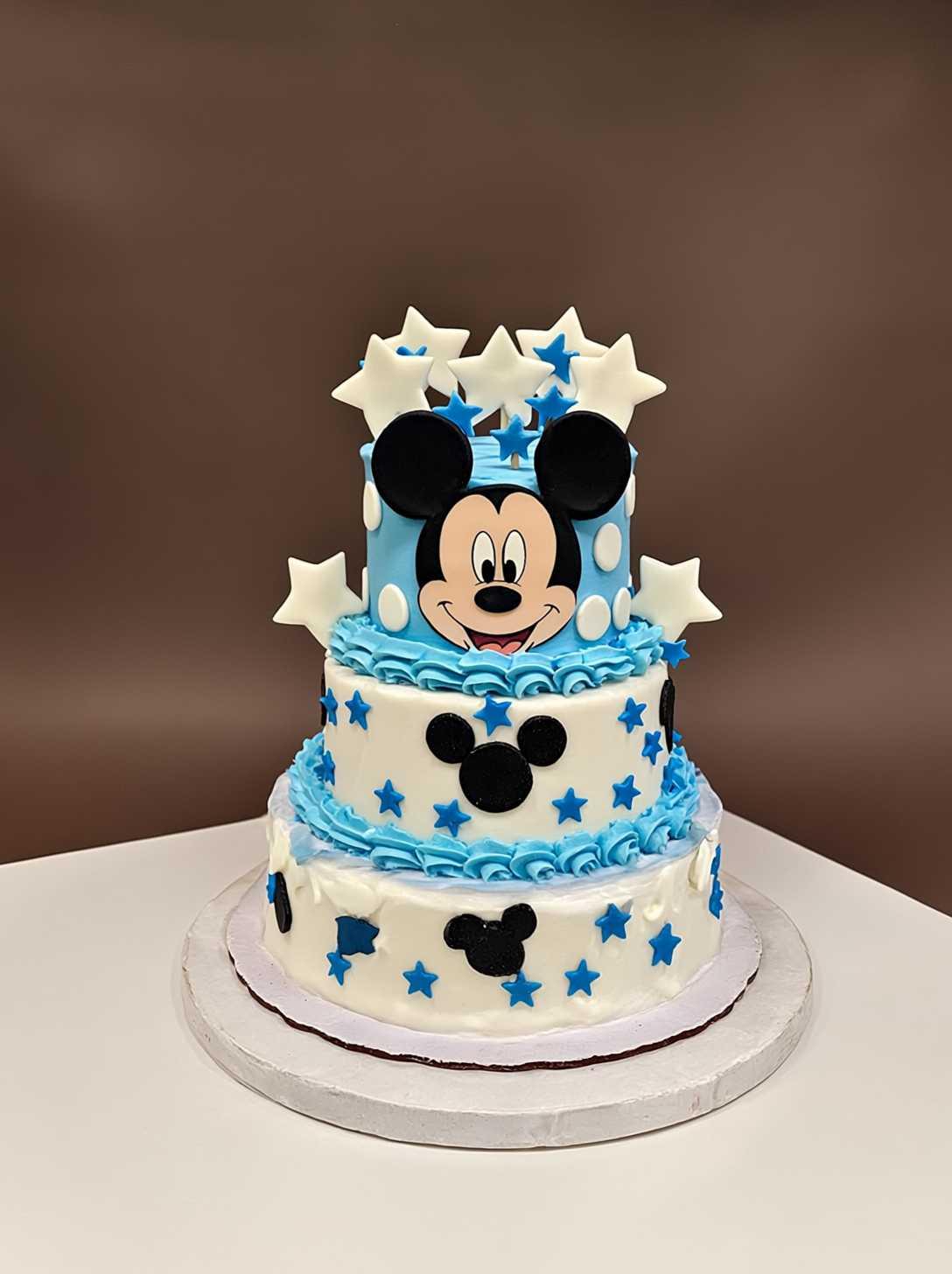 Mickey’s Blue Starry Three-Tier Cake