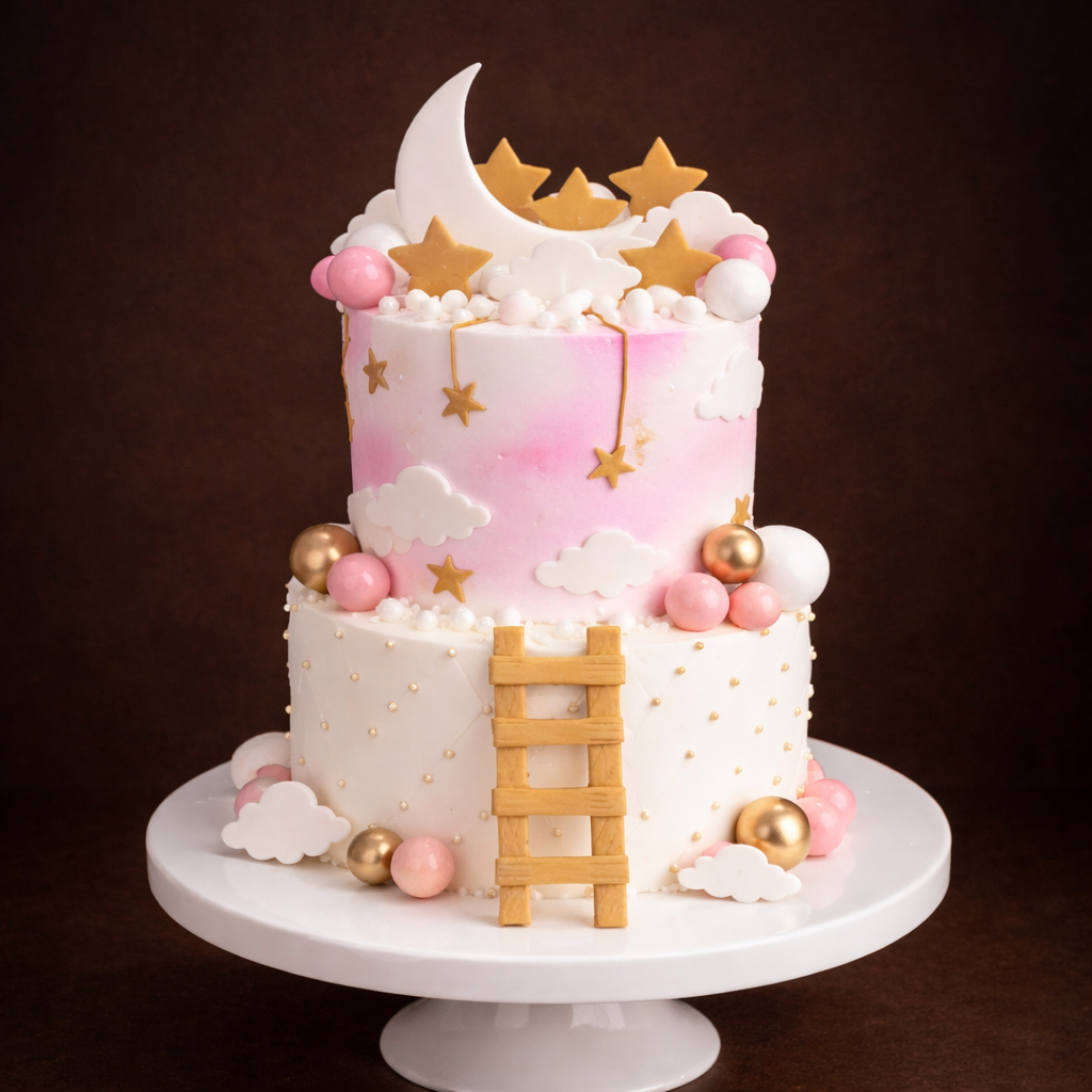 Elegant Moon & Stars Cake
