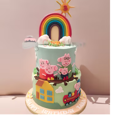 Peppa Pig Family Step Cake