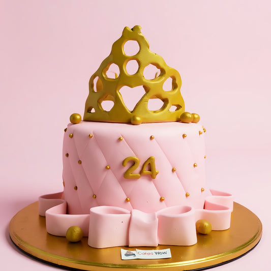 Pink & Gold Princes Cake