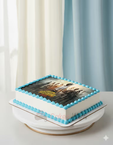 PUBG Themed Photo Print Cake