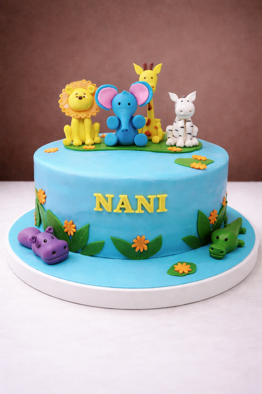 Safari Friends Pastel Animal Cake
