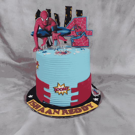 Spider Action Comic Birthday Cake