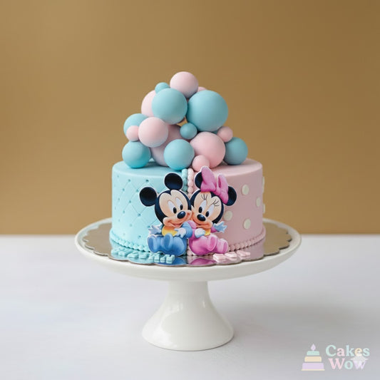 Mickey Minnie Twins Cake