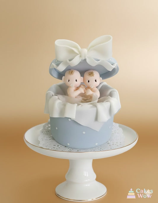 Twins Baby Gift Box Cake