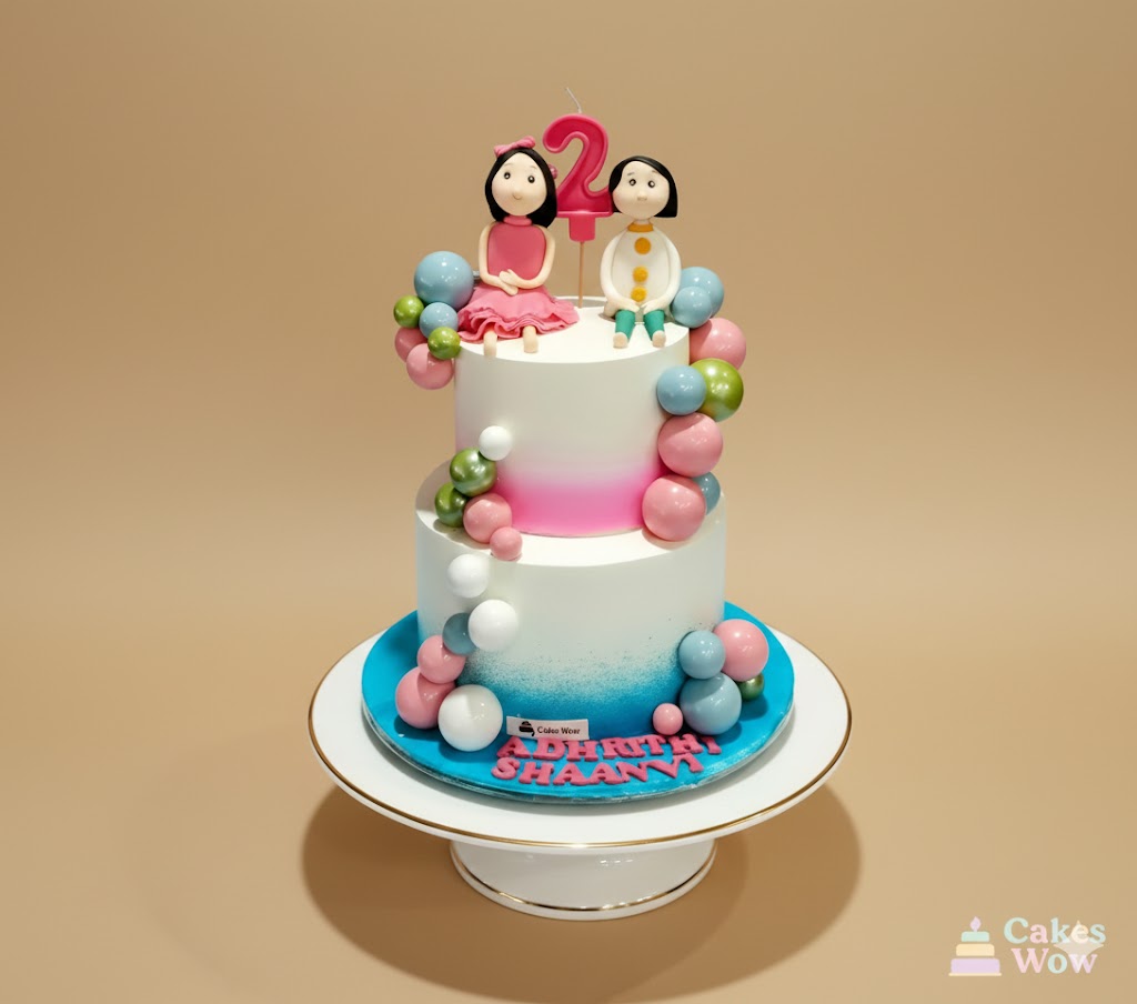 Twins Pastel Balloon Designer Cake