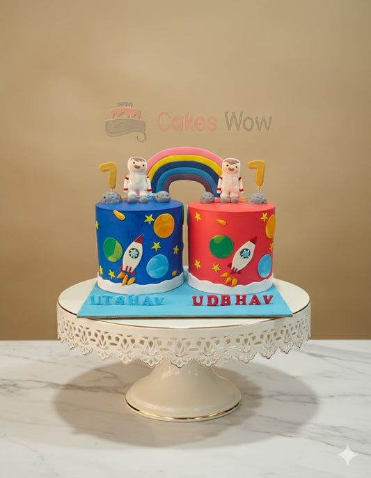 Twins Space Theme Cake Set