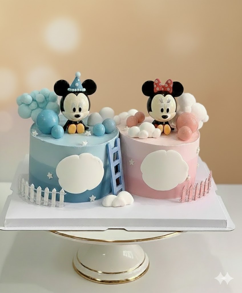 Twins Train Theme Rainbow Cake (Copy)