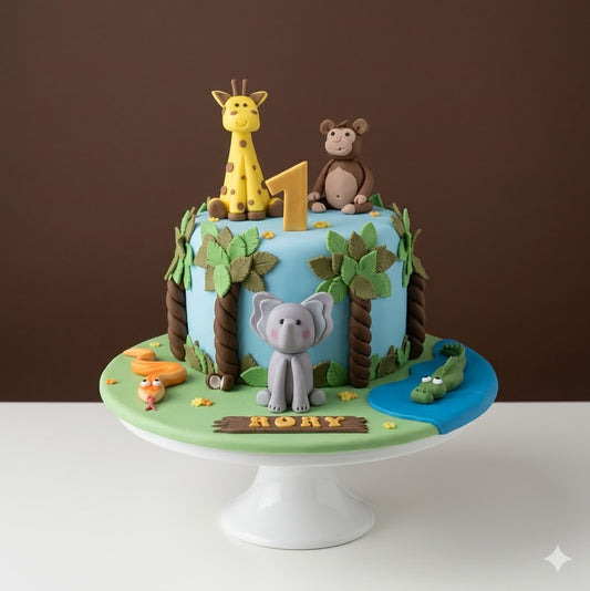Animal Jungle Story Cake