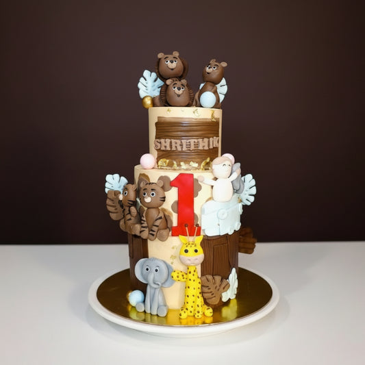 Jungle Safari Teddy Celebration Cake