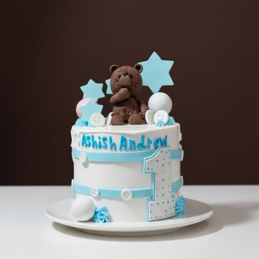 Blue Teddy Classic Cake