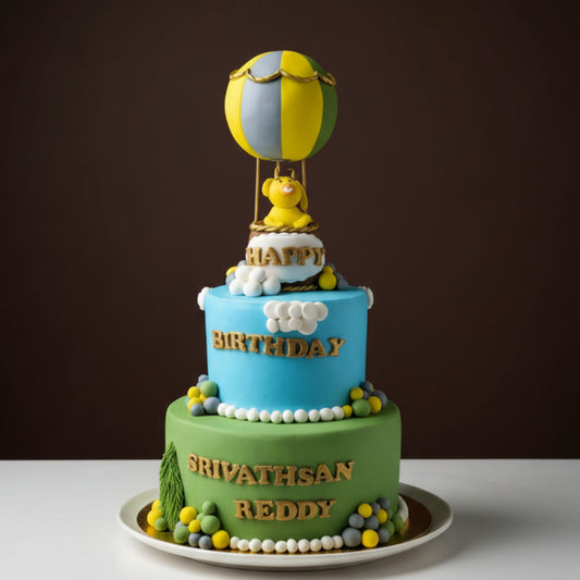 Teddy Balloon Luxe Cake
