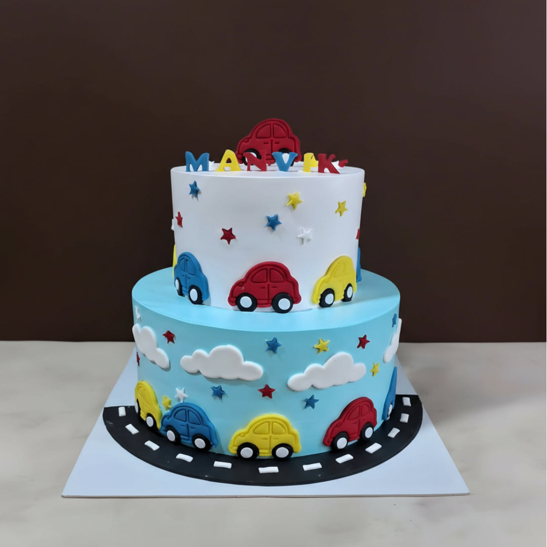 Colorful Cars Theme Cake